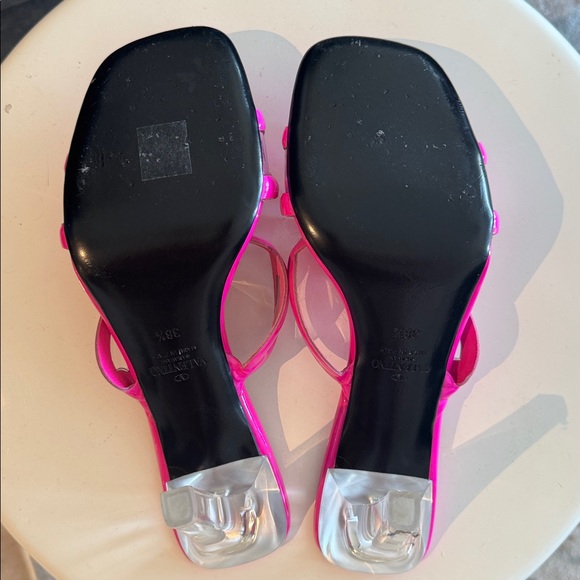 Valentino Hot Pink Patent Slide Heels Size 38 1/2 - Picture 4 of 4